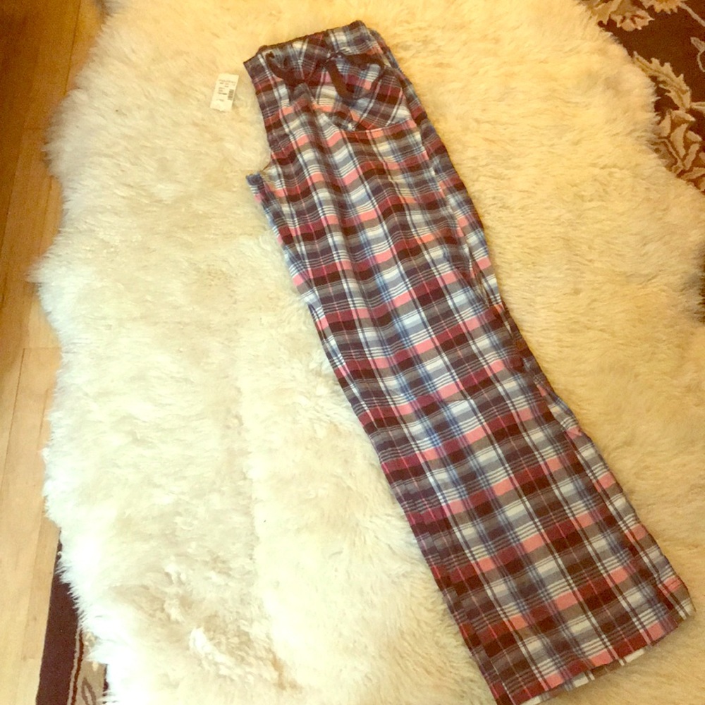 NWT Size Large Plaid wide leg w/ elastic band